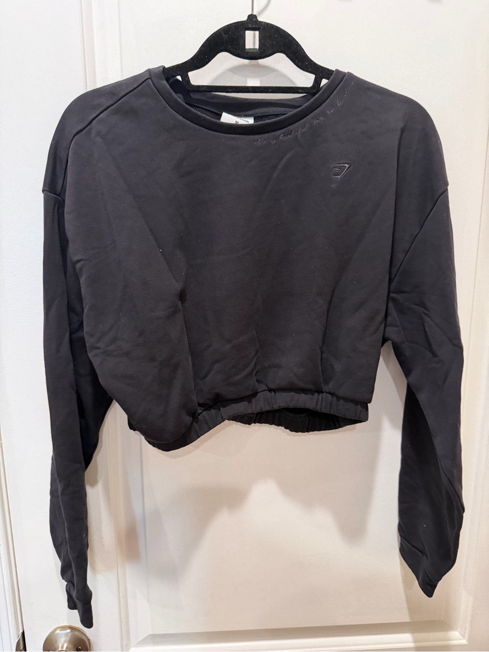 Gymshark Cropped Crew Sweatshirt - Black
